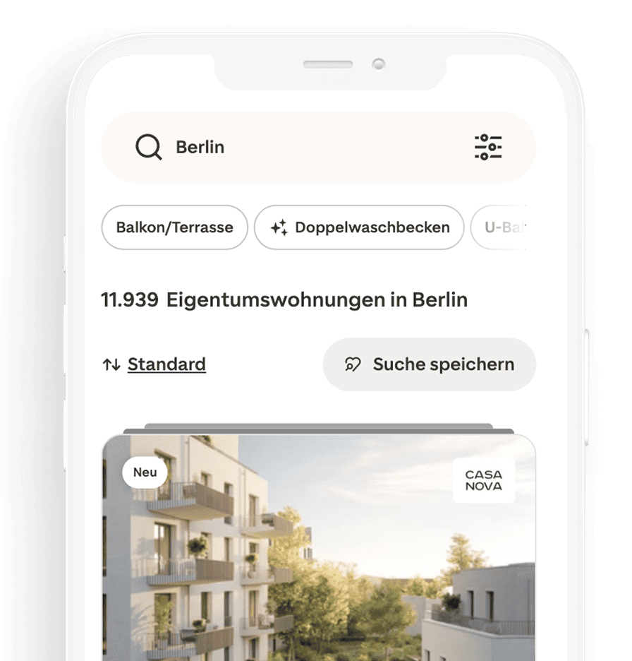 Screenshot einer gespeicherten Suche in der ImmoScout24 App